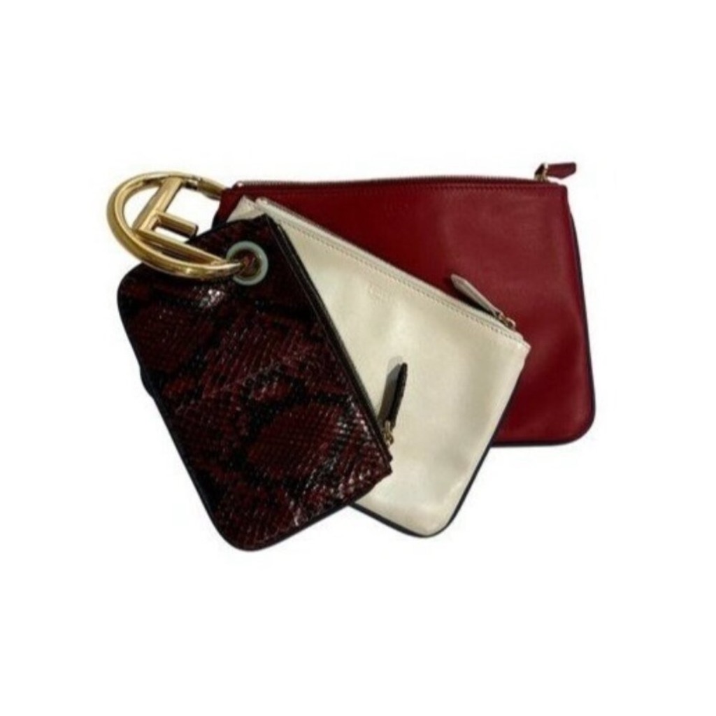 Elegant Red And Cream Women's Clutch Set